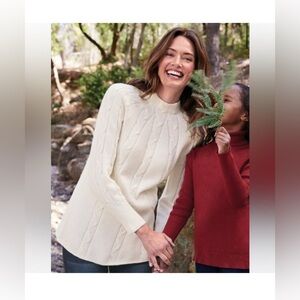 Soft Surroundings ivory Nisette Sweater Size L NWT